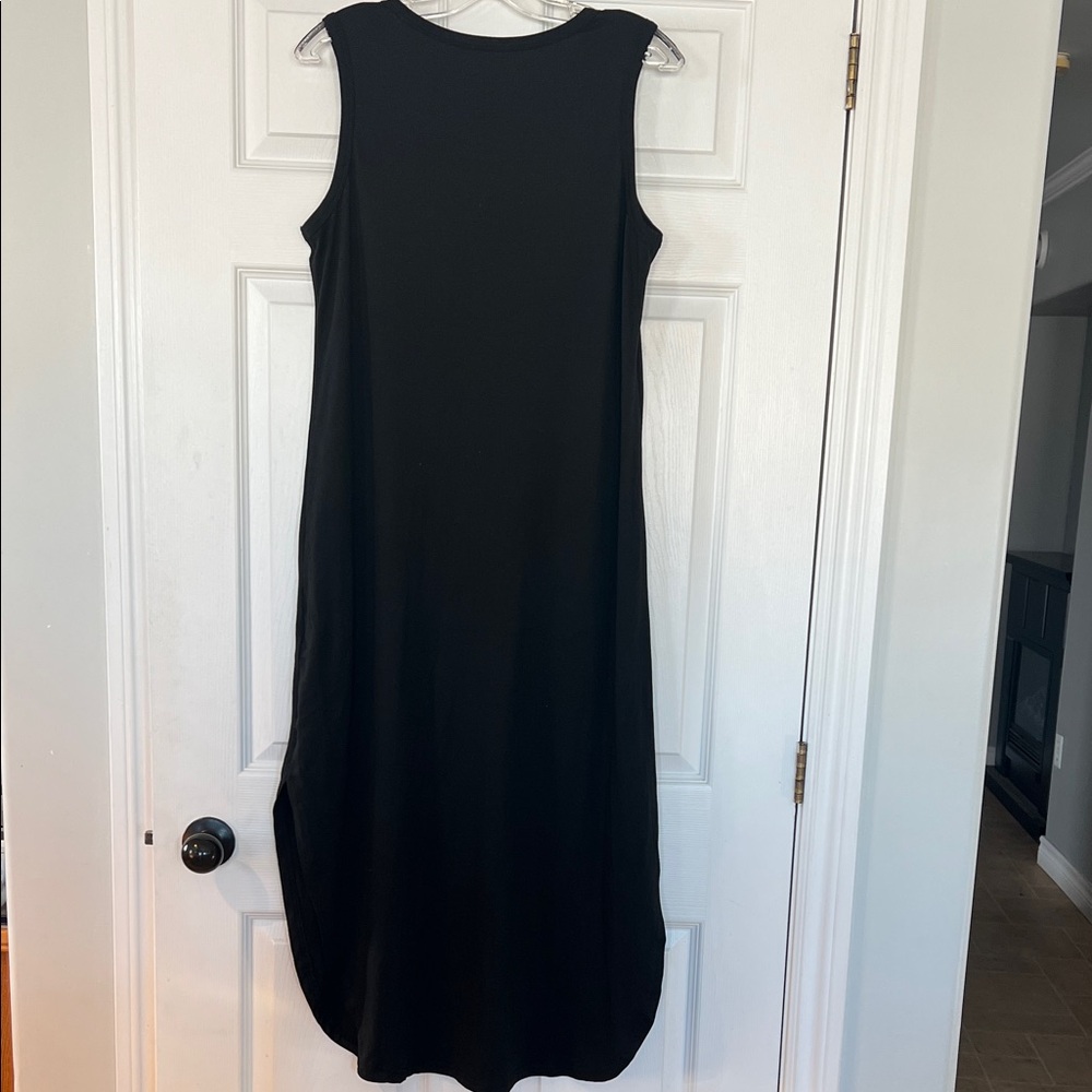 4/$20 Casual Black Sleeveless Dress with Leopard Heart - Picture 4 of 4